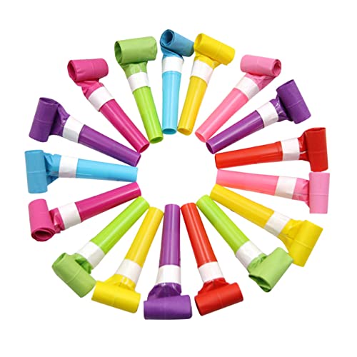 Hemobllo 50 piezas Silbatos de Fiesta de Plástico para Colores Sólidos Juguetes de Ruido para Celebraciones para Cumpleaños Color Aleatorio Color Aleatorio