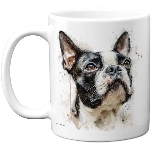 Stuff4 Dog Lover Gifts - Boston Terrier Mug - Novelty Gifts for Friend Family from Relative Friend, Dog Owner Birthday Presents, Fun Bday Presents, 11oz Ceramic Dishwasher Safe Premium Mugs