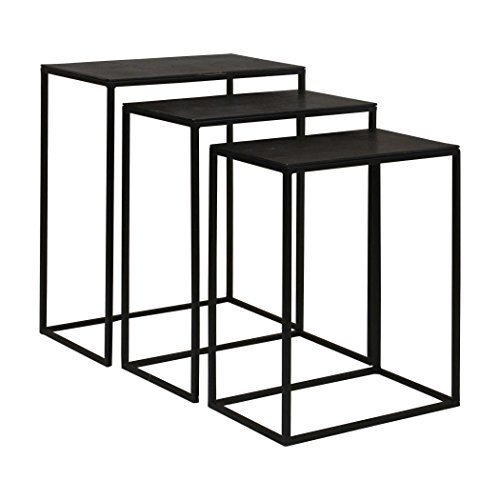 Minimalist Black Iron Nesting Table Set 3 | Open Accent
