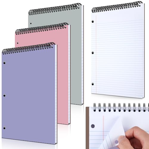 Carnet à spirales MotiMind rigide blanc perforé 3 trous pour éviter les pages cornées au bureau