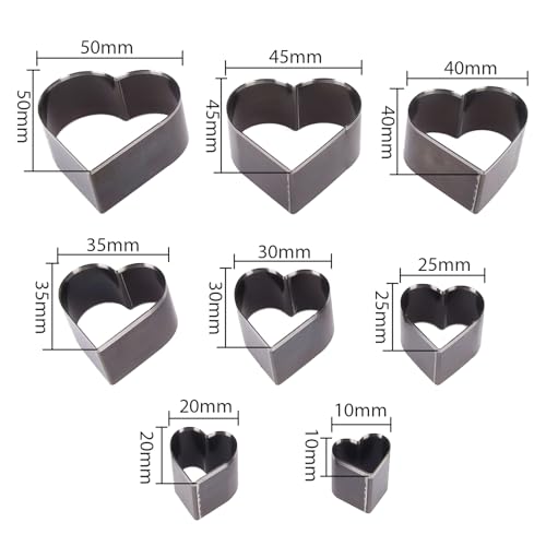 Matrices de découpe en cuir d'acier premium en forme de cœur, x8 - 2