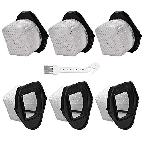 Improvedhand SV780 Dust Cup Filter Replacement Compatible with Shark Cordless Hand Vacuum SV75Z SV728N SV726N Directly Replaces Part # XF769, XSB726N Pack of 6 with 1 Pcs Cleaning Brush