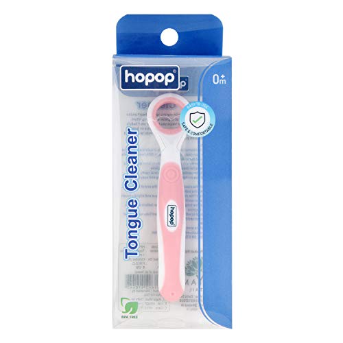Image of Hopop BPA Free Tongue Cleaner Toothbrush 100% Safe For Kids Age From 1-3 Years (1 Pc, Pink)