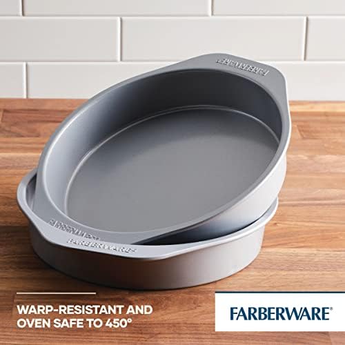 Farberware GoldenBake Bakeware Nonstick Baking Pans/Cake Pan Set, Round, Insulated, Two 8-Inch, Gray - Thumbnail 4