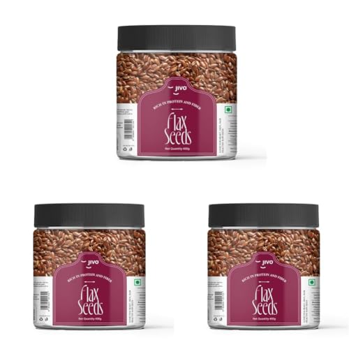 Image of Jivo Flax Seeds | Raw Alsi Seeds for Smoothies, Hair Growth, Baking & More | Rich in Omega-3, Fiber, Protein & Essential Nutrients | 100% Natural, Vegan, Gluten-Free for Optimal Health - 400g