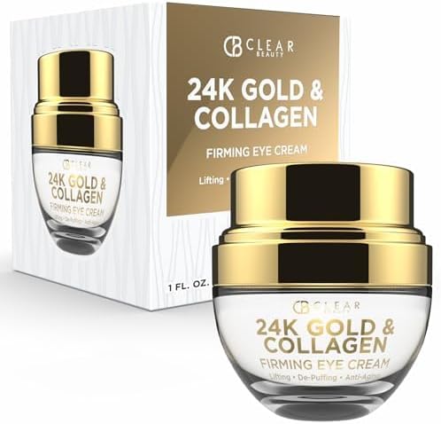 24k Gold & Collagen Under Eye Cream - Hydrating, Firming & Anti-Aging - Dermatologist Tested, Clean Beauty & Cruelty-Free Korean Skin Care for All Skin Types - 1 Fl. Oz