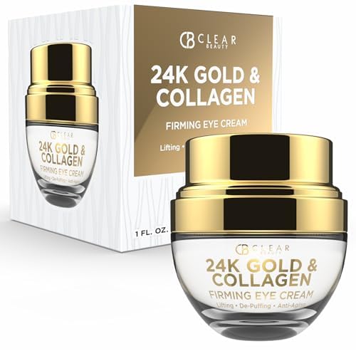 Clear Beauty Creme para a Região dos Olhos com Ouro 24K e Colágeno, 30 g