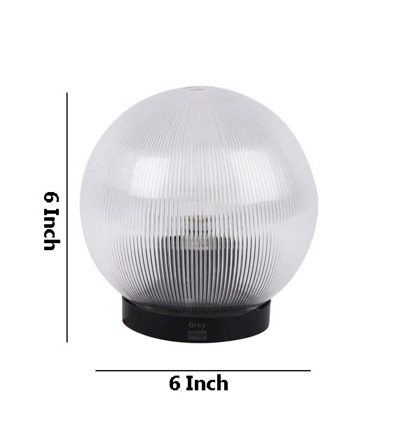Image of 6 Inch Transparent Globe Gate Light for Main Gate Pillar, Clear Plastic Outdoor Garden Lamp, B22 Holder, Round Pillar Post Light (Bulb Not Included) Pack of 1