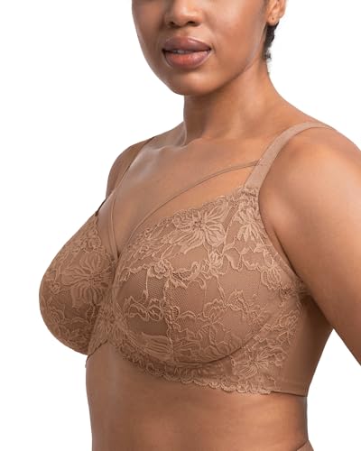 Image of HSIA Minimizer Bras for Women Full Coverage, Unlined Lace Sexy Plus Size Underwire Bra for Large Breasts