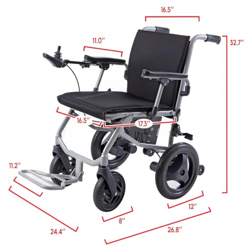 Image of Rubicon DX04 World's Lightest 30 lbs Foldable Electric Wheelchair - Portable Travel Power Chair - Airline Approved - Compact Lightweight Mobility Chair for Adults - 10 Mile Range (Model4)
