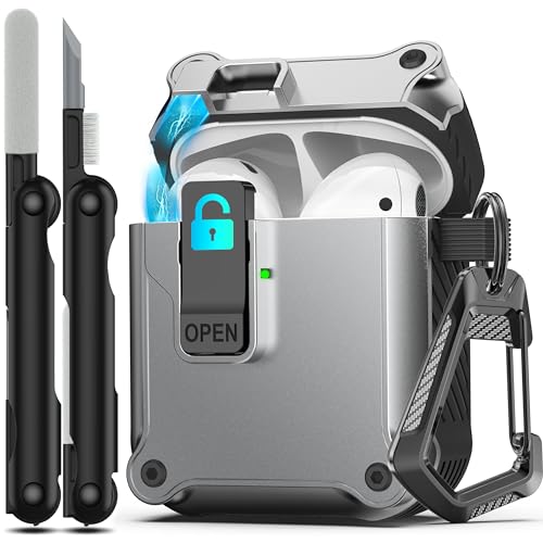 Image of RFUNGUANGO for Airpods 2nd and 1st Generation Protective Cases Silver