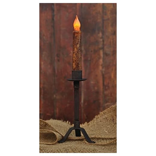 Taper Candle Holder Colonial in Black Wrought Iron (1)