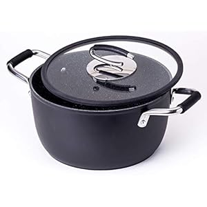 Vesuvio 5 Quart Nonstick Dutch Oven :: Nontoxic Ceramic Coated Stock Pot with Oven Safe Glass Lid