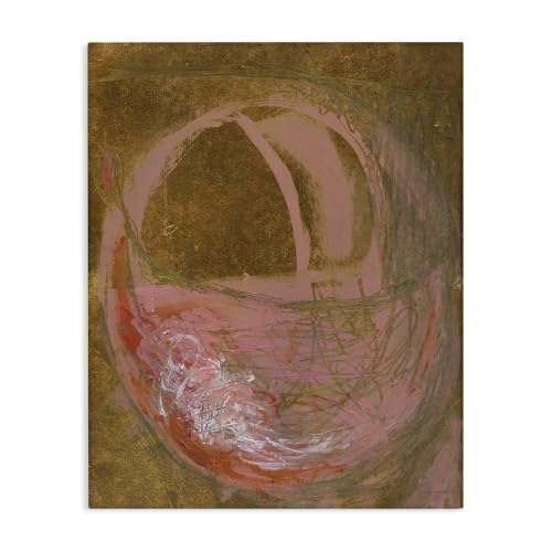 Rustic Abstract Pink Circle, 24 x 30 Inch Canvas Wall Art