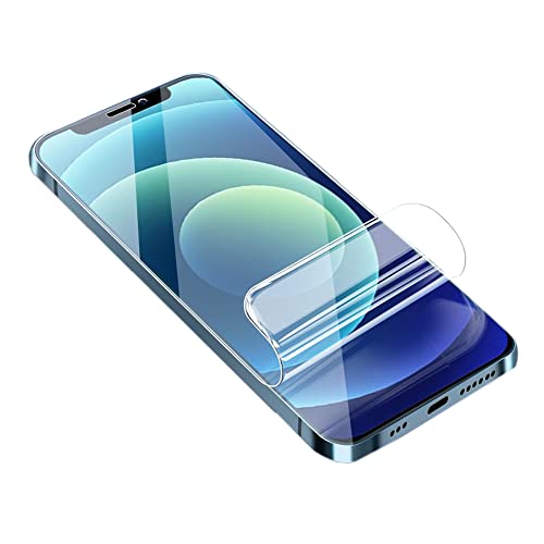 YiiLoxo Schutzfolie für iPhone 12 Pro, 2 Stück Weich TPU Folie, Kratzfest Blasenfrei HD Klar Displayfolie Fingerabdruck Entsperren für iPhone 12