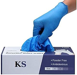 Kashi Surgicals Powder Free Nitrile Hand Gloves (Pack of 50) Medium Food Grade, Non Tearable, Ce & Fda Approved, Made In Malaysia, Blue