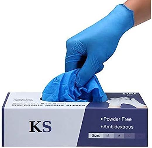Kashi Surgicals Powder Free Nitrile Hand Gloves (Pack of 50) Medium Food Grade, Non Tearable, Ce &amp; Fda Approved, Made In M...