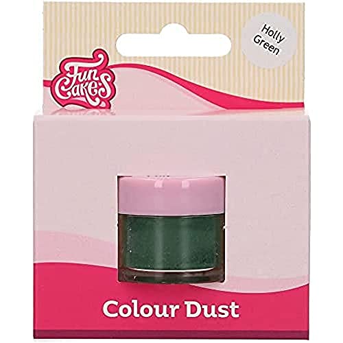 FunCakes Color Dust Holly Green: Farbpulver für Lebensmittel, für die Kuchendekoration, Halal-zertifiziert