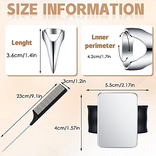 Miniatura 2 de Patelai 10 anillos de separación del cabello, 3 piezas de acero de cola de rata, peine para trenzar y pasador de muñeca magnético, herramienta de