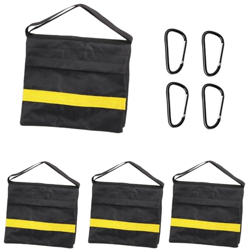 Sac de sable pour photographie et studio : lot de 4 lests jaunes avec crochet pour trépied