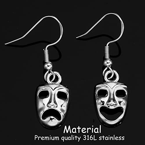 Image of Theatre Gift Earrings for Women Teen Actress Comedy and Tragedy Masks Actor Theatre Merch Drama Earrings