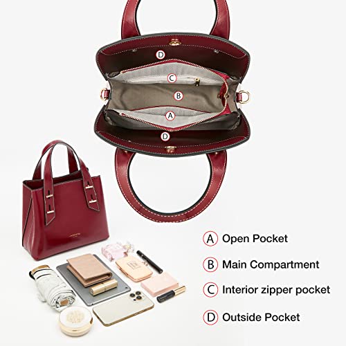 Bolso bandolera de cuero genuino para mujer miniatura 6