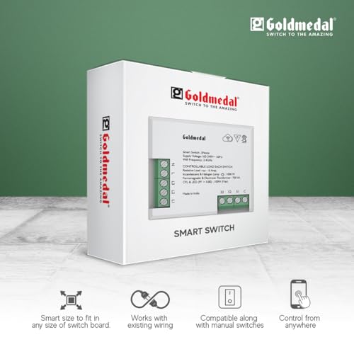 Image of Goldmedal WiFi 3 Node Smart Switch |Compatible with Alexa,Google Assistant|No Hub Required |Home Automation|(White)