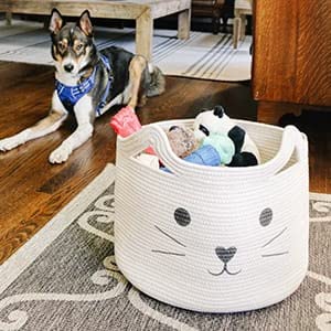 Gleckn Baskets for Organizing Cute Animal Storage Baskets Cat Toy Basket Big Cotton Rope Hamper Organizer for Laundry, Towels, Blanket, Toys, Clothes, Gifts 15‘’* 15‘’* 15 (Design 3) (B0BCC8KC23) Amazon Price History, Amazon Price Tracker
