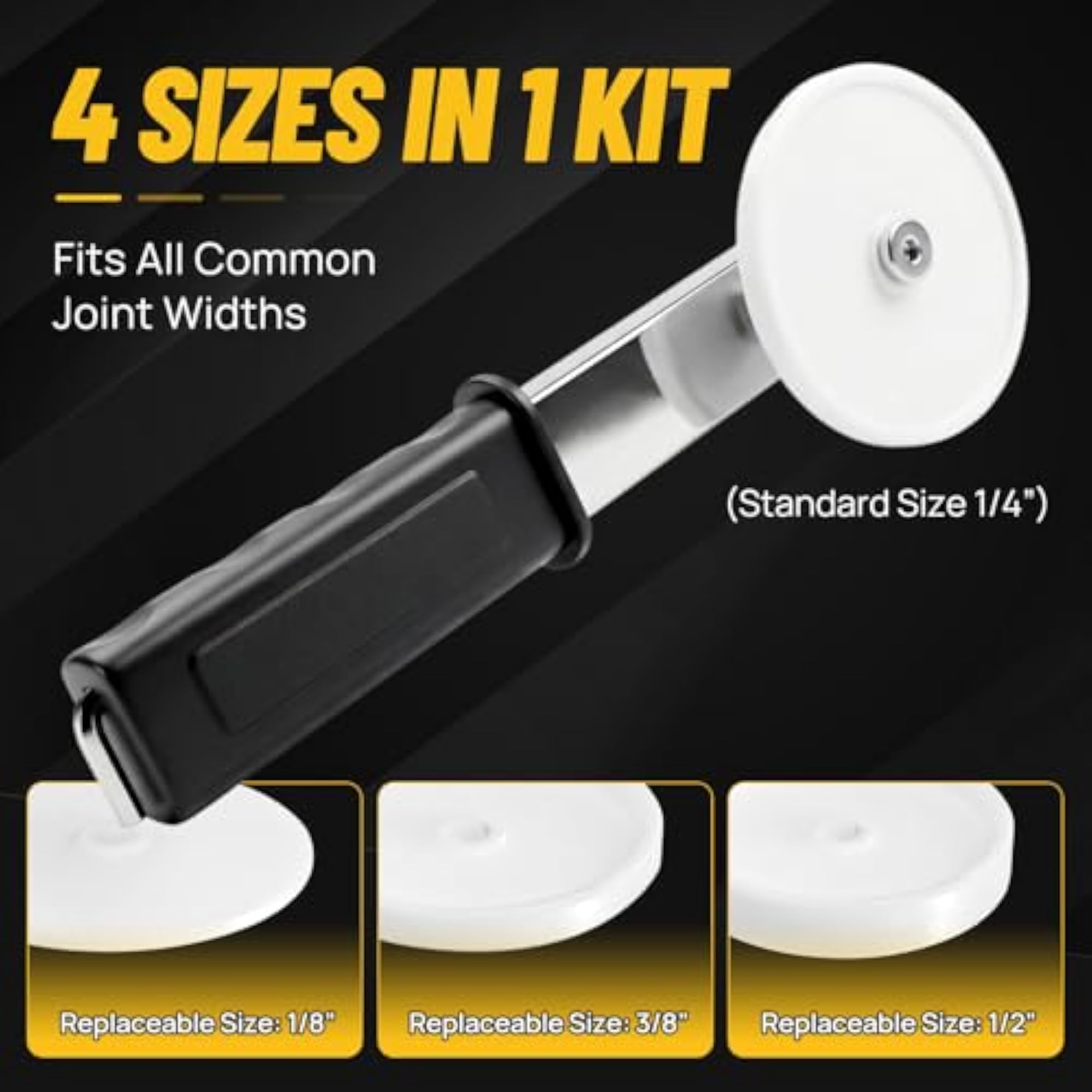 Backer Rod Insertion Tool with Interchangeable Wheels