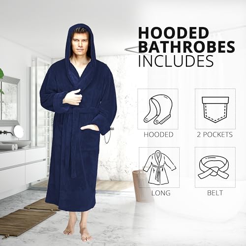 Bata de baño 100% algodón de rizo de alta absorción con cuello chal elegante 3