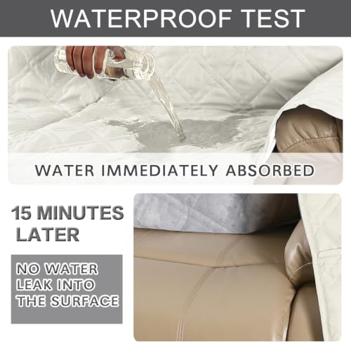 Funda Sillón Relax Reclinable Impermeable Protector Cubre Sofá Lavable 2 Plazas Blanco 7