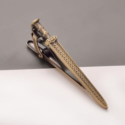 Image of Sword Tie Clip Pins for Men Unique Novelty Silver Gold Tie Bar