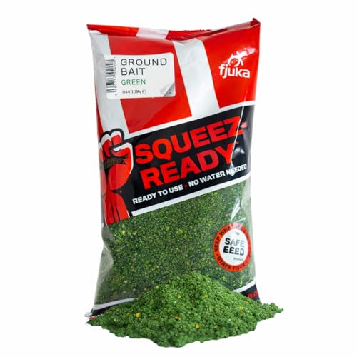Fjuka Squeez-Ready Green Groundbait 500g | Ready-prepped | Carp, F1s, tench, bream, roach etc
