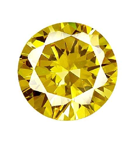 Oxyde de zirconium jaune rond de qualité AAA+ pour bague Rashi Ratna