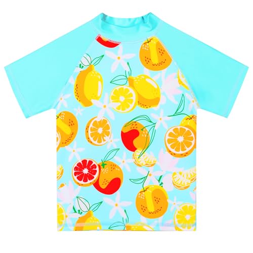 Image of TFJH E Girls Short Sleeve Swimsuit Two Piece Swimwear UPF 50+ UV 3-12 Years