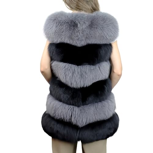 Women's Two Toned Fox Fur Vest 5