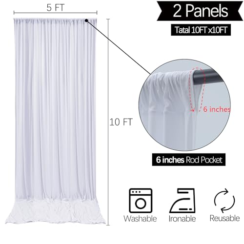 Cortinas Fondo Blanco 10x10 pies, 2 paneles miniatura 4
