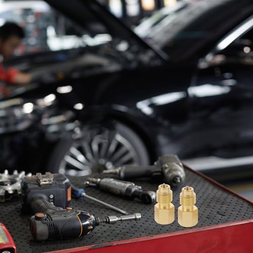 Adaptadores para aire acondicionado de auto OUNONA, 2 pares, conectores robustos para sistema de refrigeración, fácil instalación, compatibles con múltiples modelos de automóvil miniatura 3