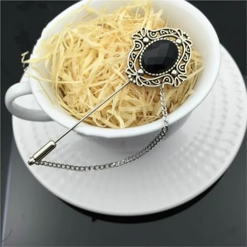 Broche de cadena para traje de hombre con borla elegante 2