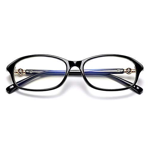 HSTD Lectura Presbicia, Gafas Lectura Anti-Azules Montura Gafas Curva A 90 ° Espejo Anciano Ultraligero Espejo Plano 0-3,5 Grados Morado Negro Black-100 Cover