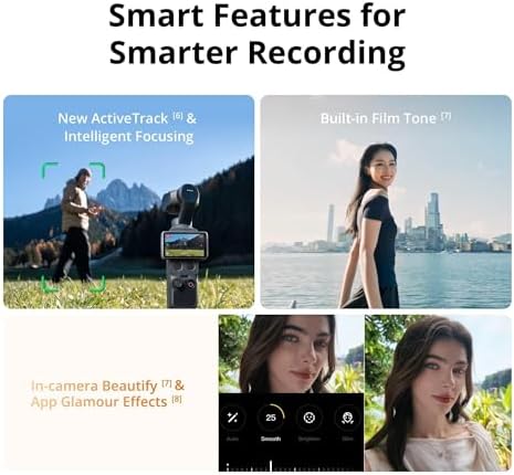 DJI Osmo Pocket 4 Essential Combo, Pocket Gimbal Vlog Camera, 1″ CMOS & 4K/240fps, 3‑Axis Stabilization, 2× Lossless Zoom, 14‑Stop Dynamic Range, 107GB Built‑in Storage, Handle with 1/4″ Thread — view 5