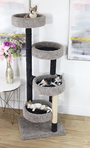Rascador para gatos grande madera sólida 61 pulg beige miniatura 1