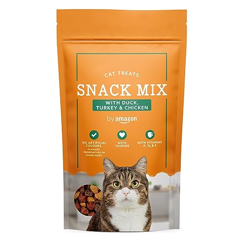 by Amazon - Chucherías para gatos - Mezcla con pato, pavo y pollo, 70 g