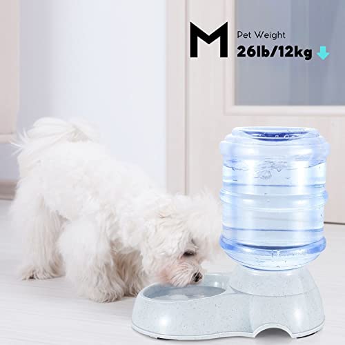 Flexzion Automatic Dog Water Bowl Dispenser For Cat Pet Animal (1 Gallon Dispener Water Jug) - Gravity Feeder Auto Replenish Waterer Drinking Bowl Fountain Bottle Dish Stand #TOP7