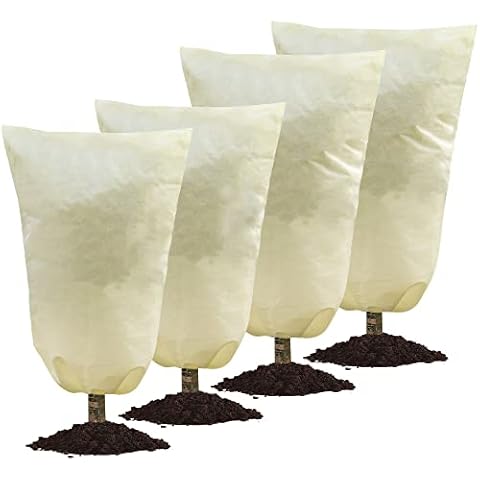 MIXC 4 Packs 2 Size Plant Covers Freeze Protection, Winter Plant Cover Cold Weather Tree Frost Cloth Warm Blankets Shrub Covers for Outdoor Plant (47''×71''+71×83'') Cover