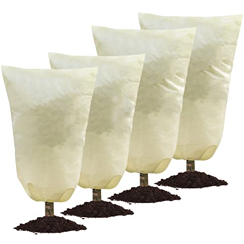 MIXC 4 Packungen 2 Größen Pflanzenabdeckungen Frostschutz, Winterpflanzenabdeckung Kaltwetterbaum Frosttuch warme Decken Strauchabdeckungen für Outdoor-Pflanzen (119 x 180 cm + 180 x 203 cm) Cover