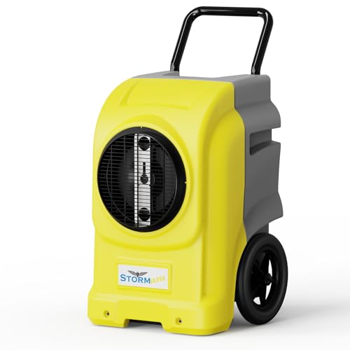 Image of ALORAIR 270 PPD LGR Commercial Dehumidifier with Pump & Drain Hose, Portable Industrial Dehumidifiers with Wheels for Water Damage Restore, Basement, Garage, 6 Years Warranty (Yellow)