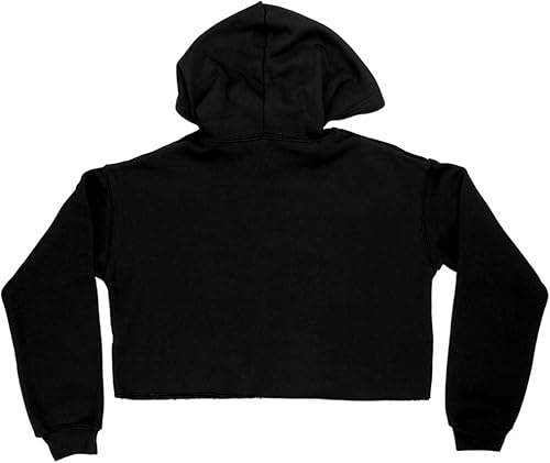 Miniatura 3 de Angel Print Womens Cropped Fleece Hoodie - Black Pride Cropped Hoodie for Women - Girl Graphic Hooded Sweatshirt