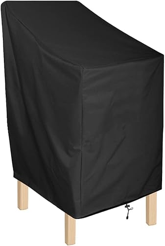 ANMINY - Fundas impermeables para sillas de patio, color negro, Negro