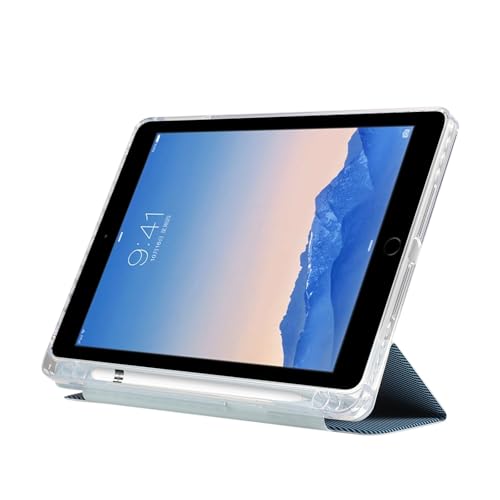 Protection iPad 9.7 anti-rayures mince bleu dotée d'un emplacement stylet
